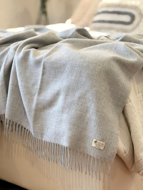 The Throw, Sterling, 100% baby alpaca woven in Peru